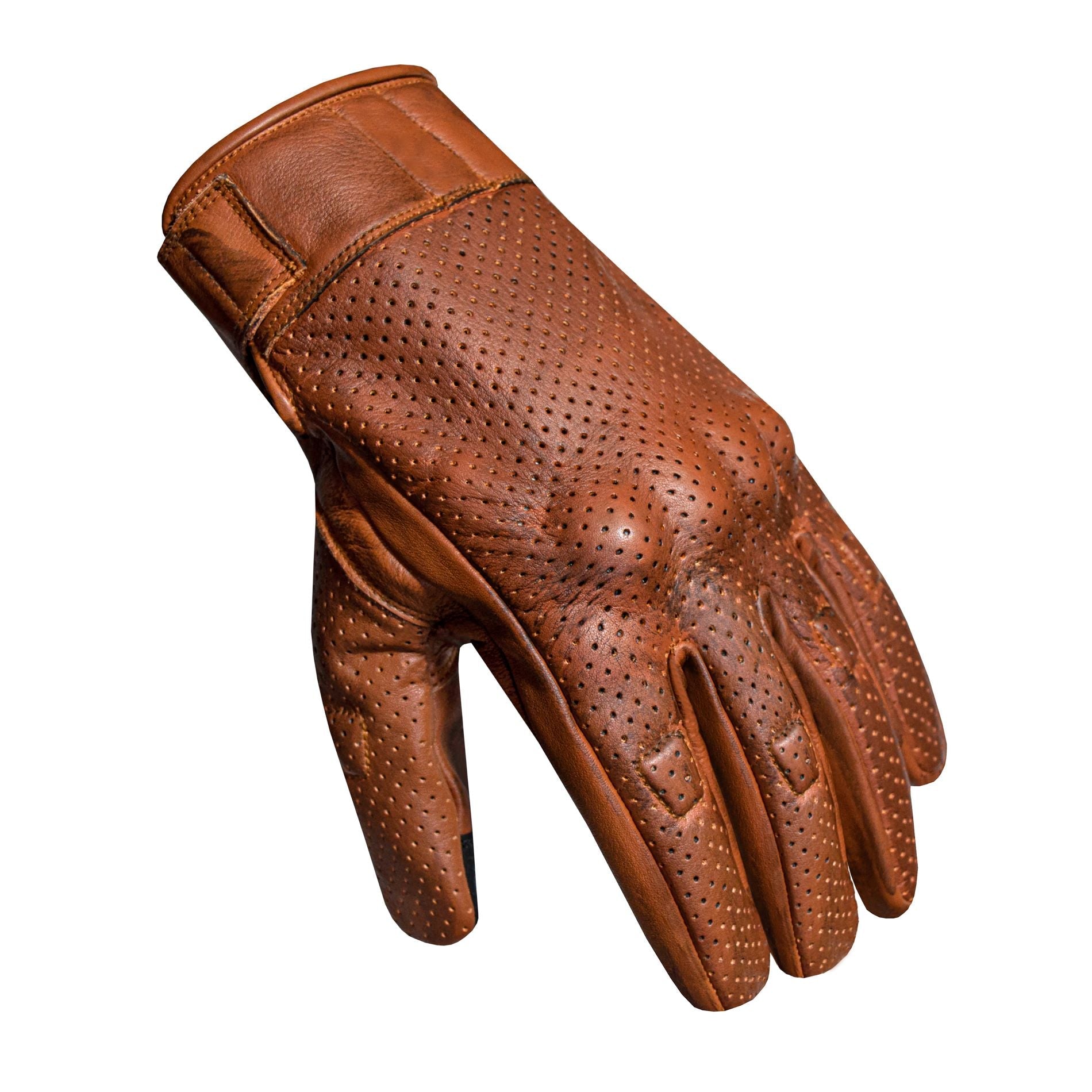 Tan Leather Motorcycle Gloves